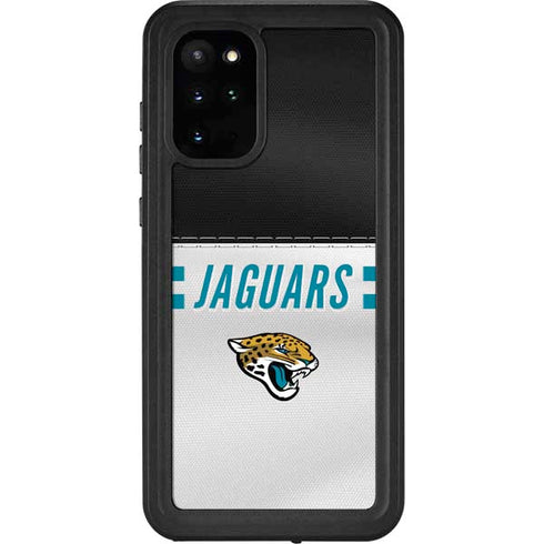 NFL Jacksonville Jaguars White Striped Galaxy S20 Plus Waterproof Case