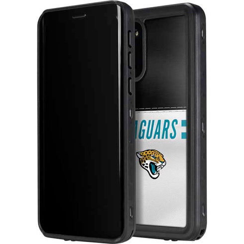 NFL Jacksonville Jaguars White Striped Galaxy S20 Plus Waterproof Case