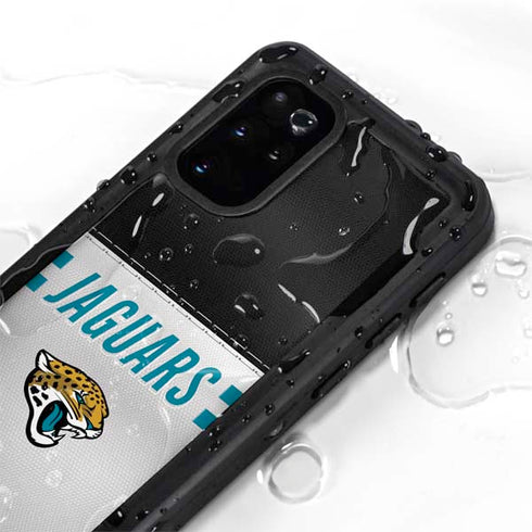 NFL Jacksonville Jaguars White Striped Galaxy S20 Plus Waterproof Case