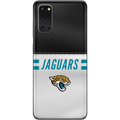 NFL Jacksonville Jaguars White Striped Galaxy S20 Skin