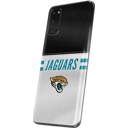 NFL Jacksonville Jaguars White Striped Galaxy S20 Skin