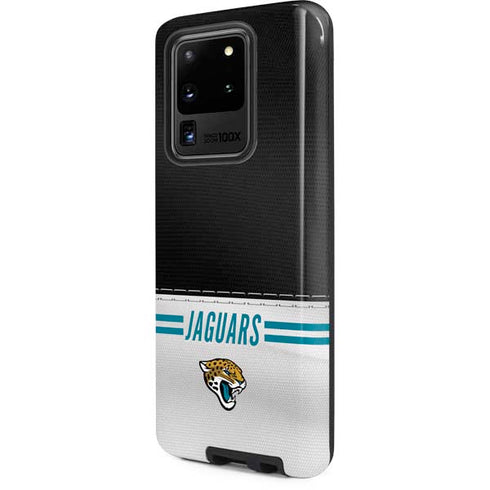 NFL Jacksonville Jaguars White Striped Galaxy S20 Ultra 5G Pro Case