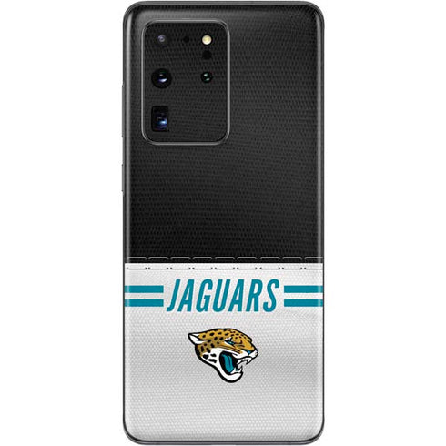 NFL Jacksonville Jaguars White Striped Galaxy S20 Ultra 5G Skin