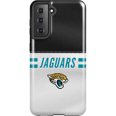 NFL Jacksonville Jaguars White Striped Galaxy S21 5G Pro Case