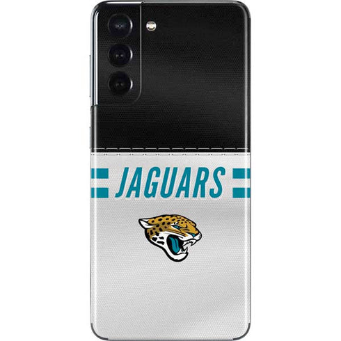 NFL Jacksonville Jaguars White Striped Galaxy S21 5G Skin