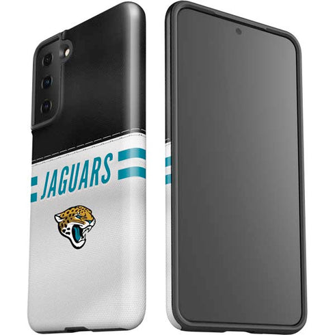NFL Jacksonville Jaguars White Striped Galaxy S21 FE Pro Case