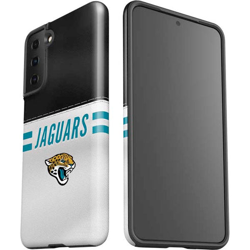 NFL Jacksonville Jaguars White Striped Galaxy S21 Plus 5G Pro Case