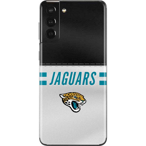 NFL Jacksonville Jaguars White Striped Galaxy S21 Plus 5G Skin