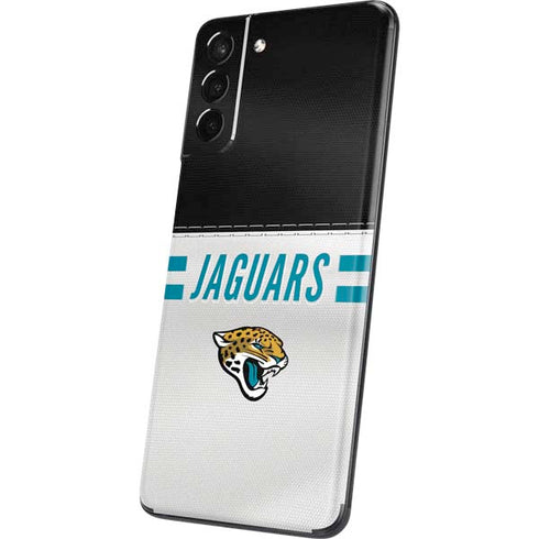 NFL Jacksonville Jaguars White Striped Galaxy S21 Plus 5G Skin