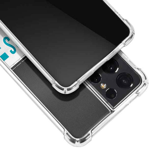 NFL Jacksonville Jaguars White Striped Galaxy S21 Ultra 5G Clear Case