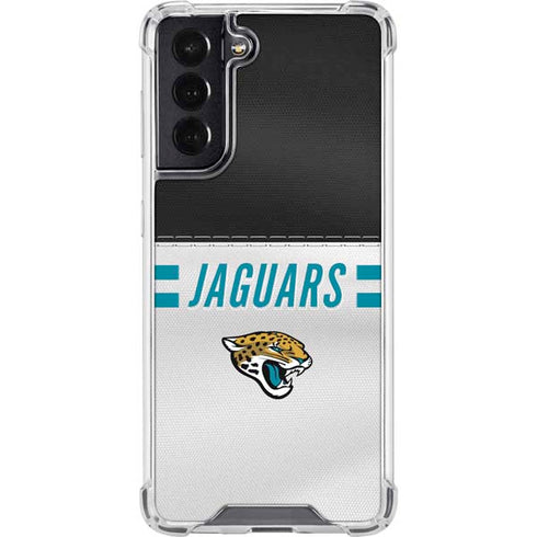 NFL Jacksonville Jaguars White Striped Galaxy S22 Clear Case