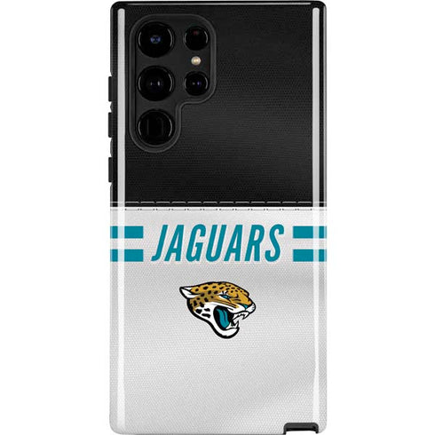 NFL Jacksonville Jaguars White Striped Galaxy S22 Ultra Pro Case