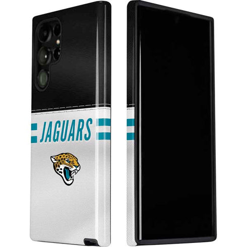 NFL Jacksonville Jaguars White Striped Galaxy S22 Ultra Pro Case