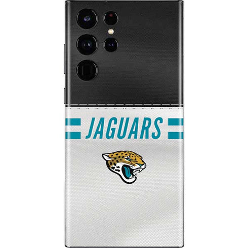 NFL Jacksonville Jaguars White Striped Galaxy S22 Ultra Skin