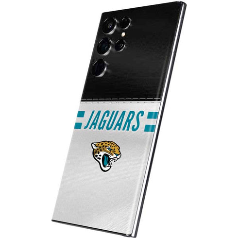 NFL Jacksonville Jaguars White Striped Galaxy S22 Ultra Skin