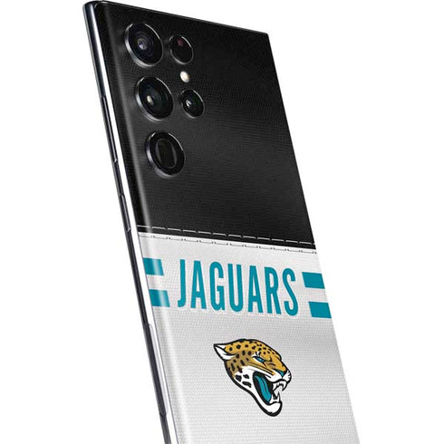 NFL Jacksonville Jaguars White Striped Galaxy S22 Ultra Skin