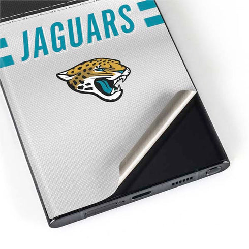 NFL Jacksonville Jaguars White Striped Galaxy S22 Ultra Skin