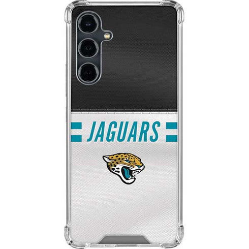 NFL Jacksonville Jaguars White Striped Galaxy S23 FE Clear Case