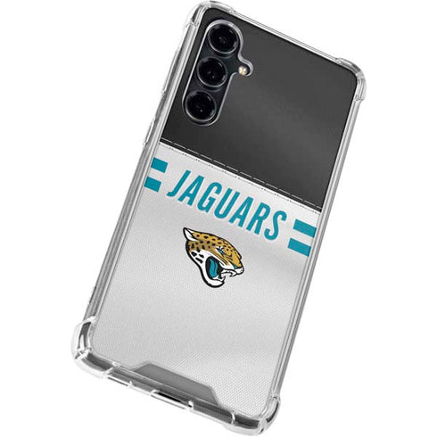 NFL Jacksonville Jaguars White Striped Galaxy S23 FE Clear Case