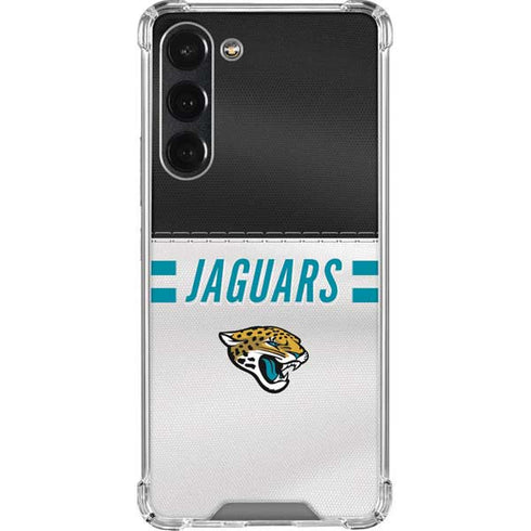 NFL Jacksonville Jaguars White Striped Galaxy S23 Plus Clear Case