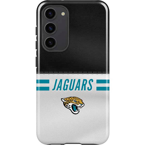 NFL Jacksonville Jaguars White Striped Galaxy S23 Plus Pro Case