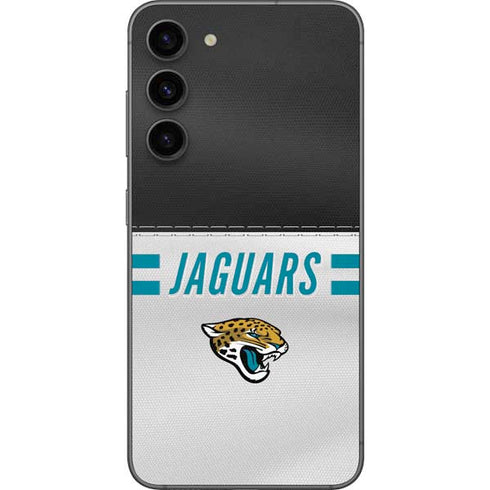 NFL Jacksonville Jaguars White Striped Galaxy S23 Plus Skin