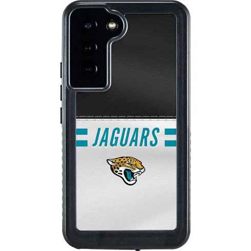 NFL Jacksonville Jaguars White Striped Galaxy S23 Plus Waterproof Case
