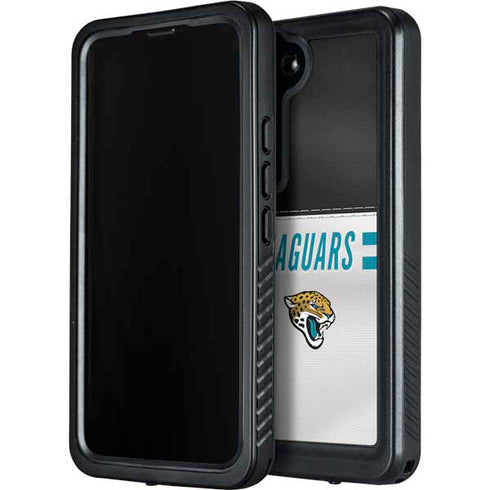 NFL Jacksonville Jaguars White Striped Galaxy S23 Plus Waterproof Case