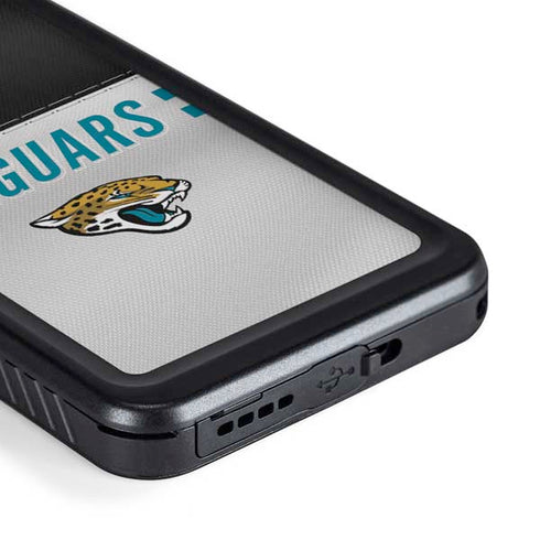 NFL Jacksonville Jaguars White Striped Galaxy S23 Plus Waterproof Case