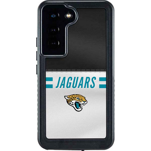 NFL Jacksonville Jaguars White Striped Galaxy S23 Waterproof Case