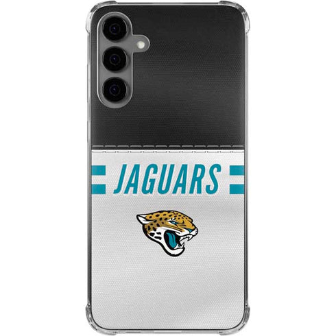NFL Jacksonville Jaguars White Striped Galaxy S24 Plus Clear Case