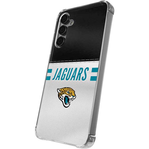NFL Jacksonville Jaguars White Striped Galaxy S24 Plus Clear Case