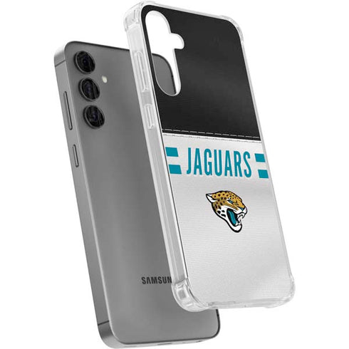 NFL Jacksonville Jaguars White Striped Galaxy S24 Plus Clear Case