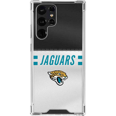 NFL Jacksonville Jaguars White Striped Galaxy S24 Ultra Clear Case