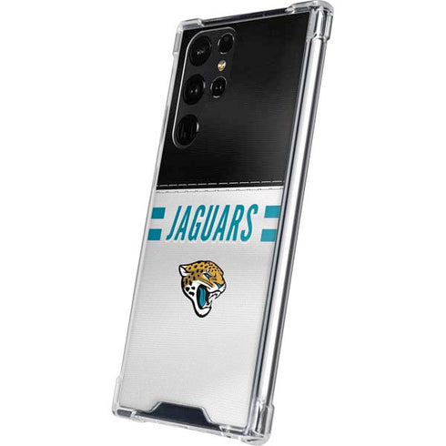 NFL Jacksonville Jaguars White Striped Galaxy S24 Ultra Clear Case