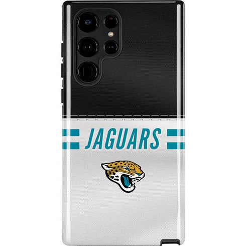 NFL Jacksonville Jaguars White Striped Galaxy S24 Ultra Impact Case
