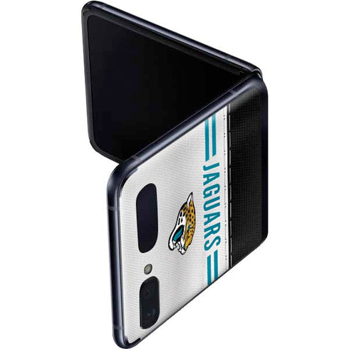 NFL Jacksonville Jaguars White Striped Galaxy Z Flip Skin