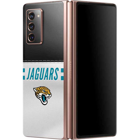 NFL Jacksonville Jaguars White Striped Galaxy Z Fold2 5G Skin