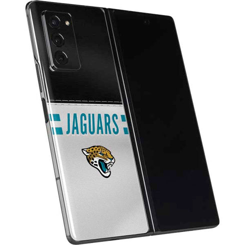 NFL Jacksonville Jaguars White Striped Galaxy Z Fold2 5G Skin