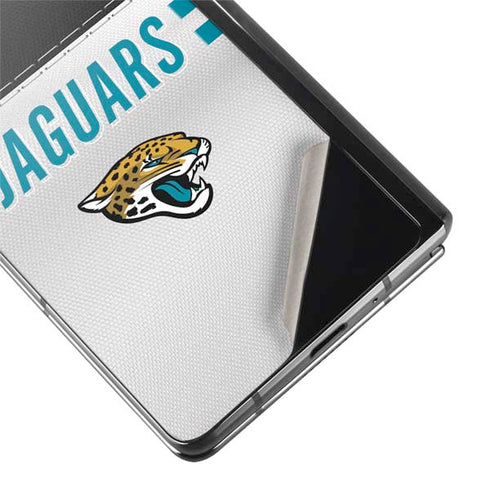 NFL Jacksonville Jaguars White Striped Galaxy Z Fold2 5G Skin