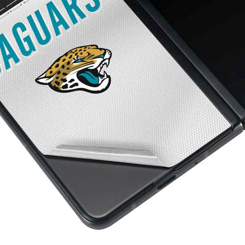 NFL Jacksonville Jaguars White Striped Galaxy Z Fold4 5G Skin