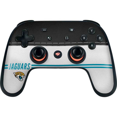 NFL Jacksonville Jaguars White Striped Google Stadia Controller Skin