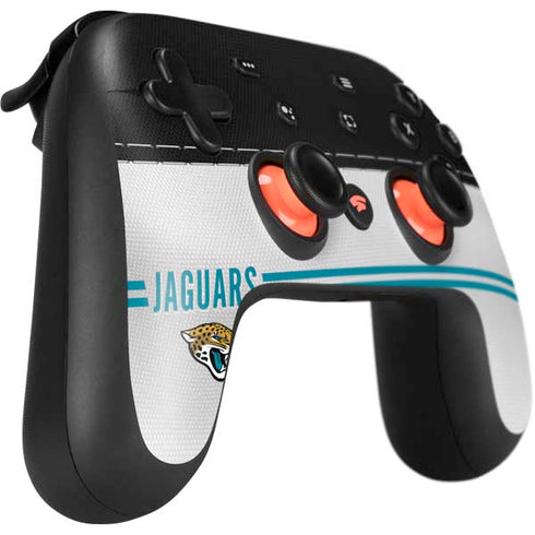NFL Jacksonville Jaguars White Striped Google Stadia Controller Skin