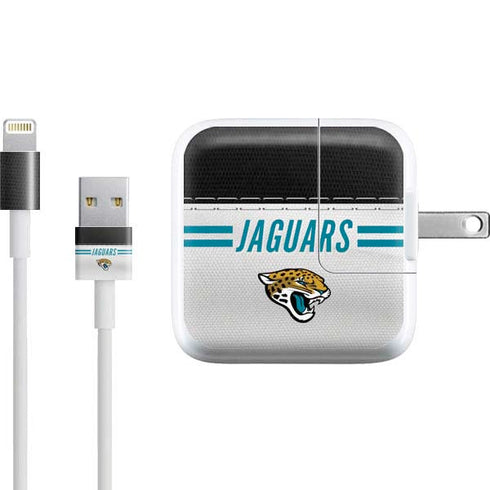 NFL Jacksonville Jaguars White Striped iPad Charger (10W USB) Skin