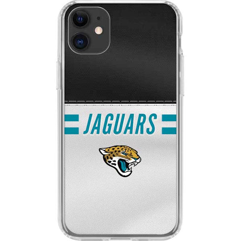 NFL Jacksonville Jaguars White Striped iPhone 11 Clear Case
