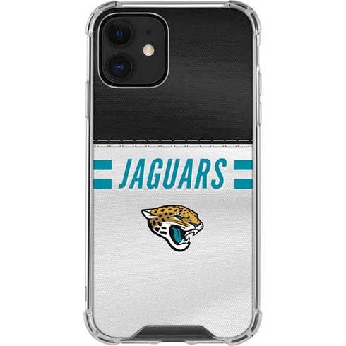 NFL Jacksonville Jaguars White Striped iPhone 12 Mini Clear Case