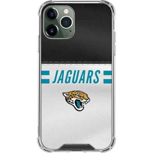NFL Jacksonville Jaguars White Striped iPhone 12 Pro Max Clear Case