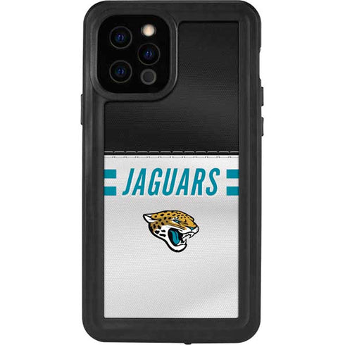 NFL Jacksonville Jaguars White Striped iPhone 12 Pro Waterproof Case