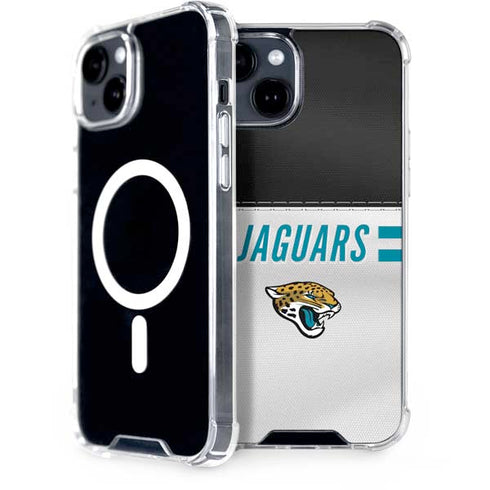 NFL Jacksonville Jaguars White Striped iPhone 13 MagSafe Case