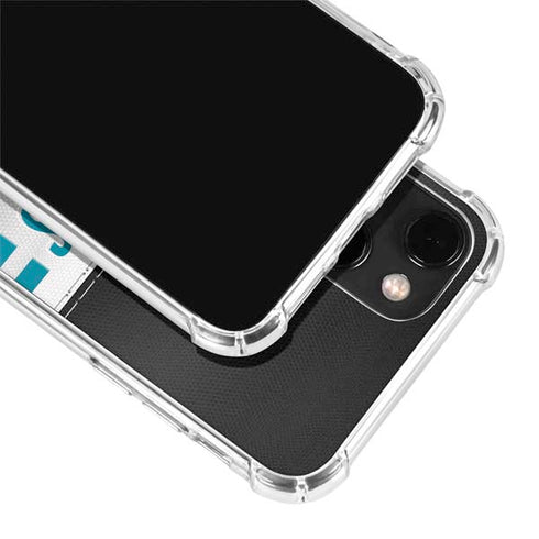 NFL Jacksonville Jaguars White Striped iPhone 13 Mini Clear Case